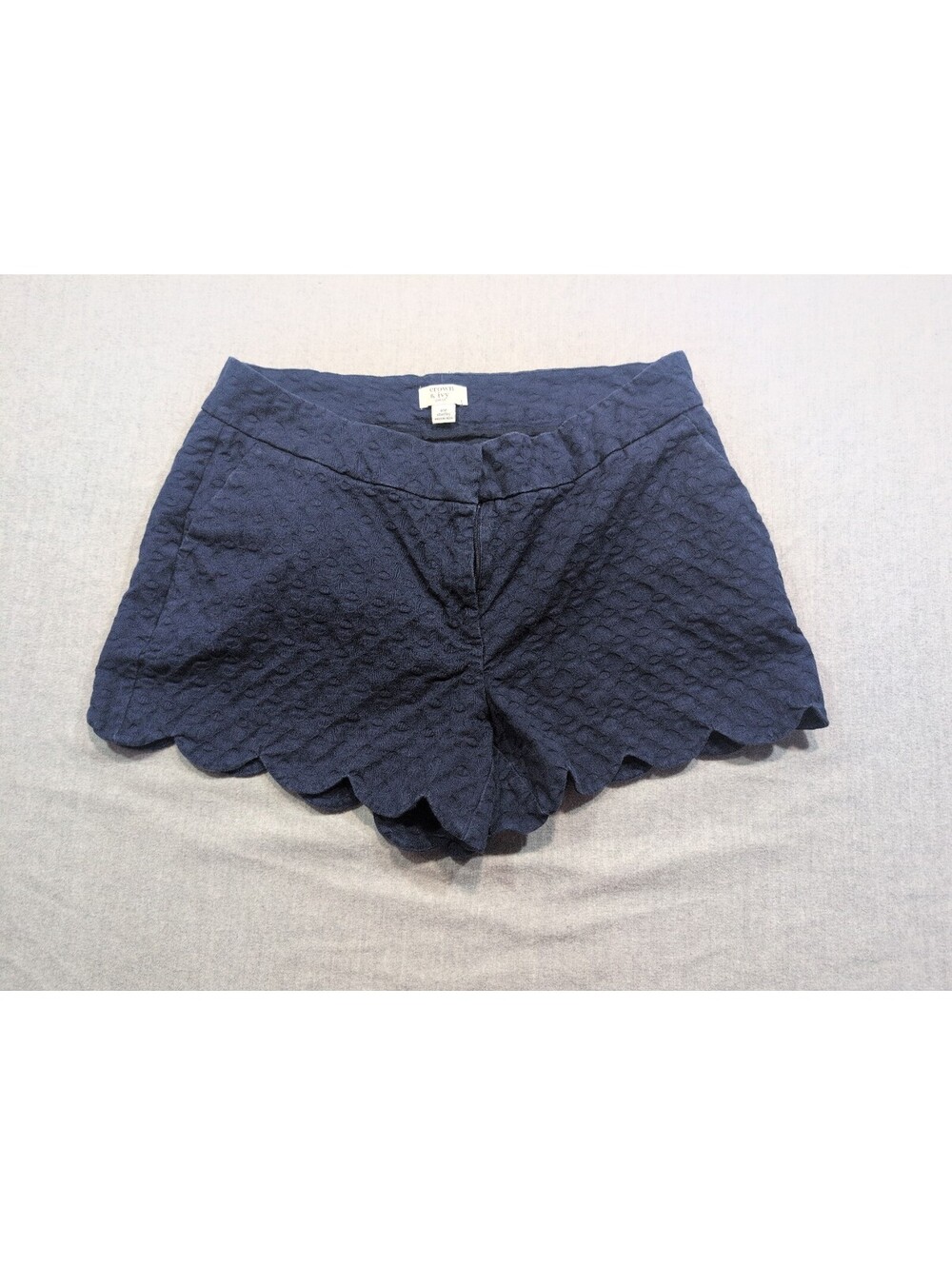 Crown & Ivy Shelby navy scalloped shorts